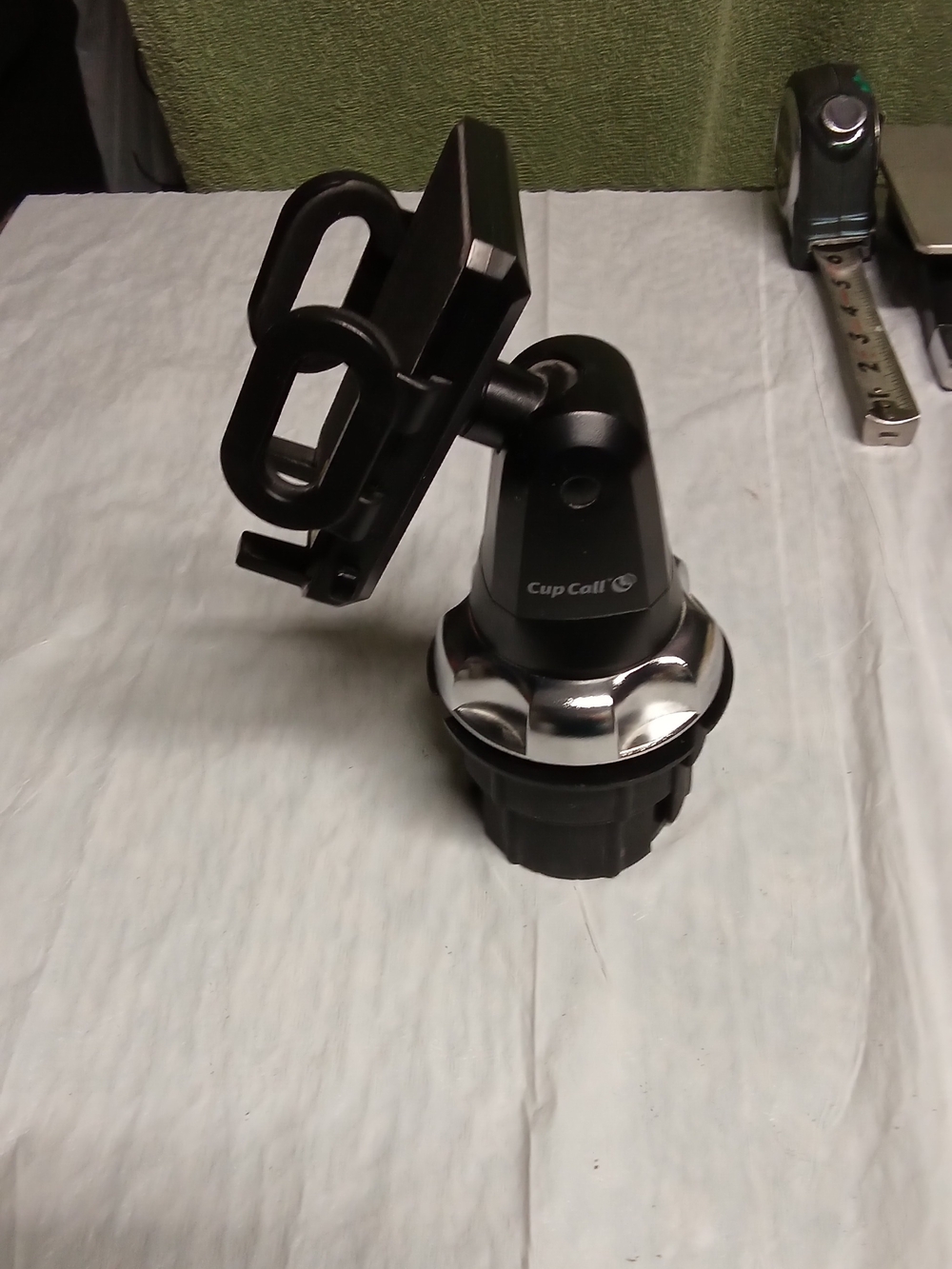 Adjustable Cup Holder Phone Mount - Black & Silver